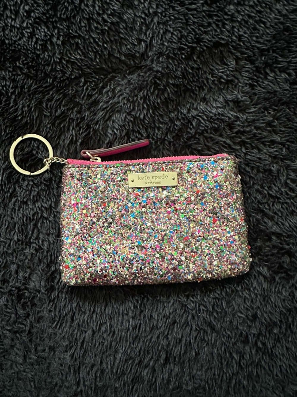 Kate Spade Multicolor Glitter Coin Key Pouch